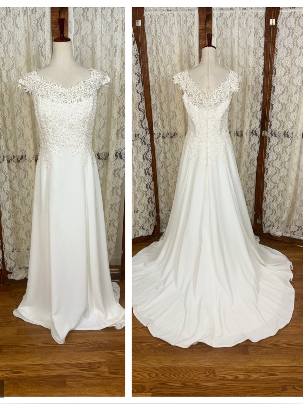 Pretty Vintage 90s Mon Cheri Chiffon Wedding Gown